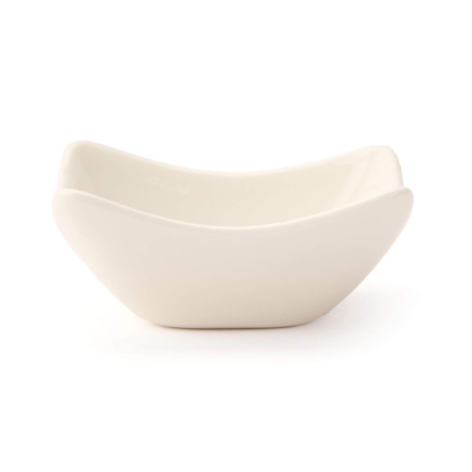 Porselen Kare Sosluk ve Çerezlik - Beyaz - 7,5 cm