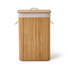 Living Bambu Örme Çamaşır Sepeti - Bej - 60 lt