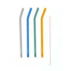 4'lü Cam Pipet - Renkli - 20 cm