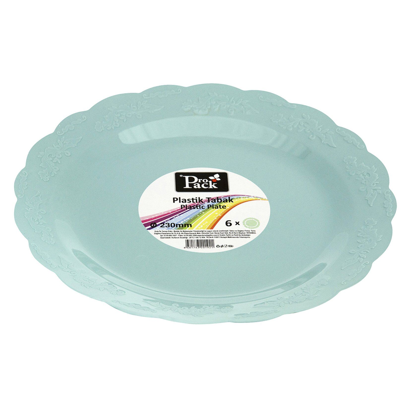 Propack Kristal Tabak Mint Yeşil 6'lı 23 Cm