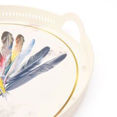 Home Örgü Tepsi - Beyaz - 40x27 cm