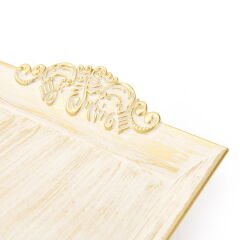 Home Barok Eskitme Tepsi - Beyaz - 26x39 cm