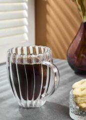 KUPA KULPLU BARDAK ŞIK TASARIMLI 350 ML ÇİFT ÇADARLI KUPA