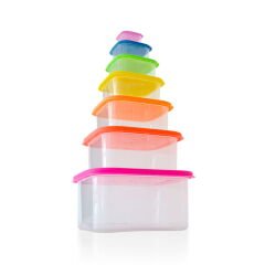 7'li Plastik Saklama Kabı - Renkli
