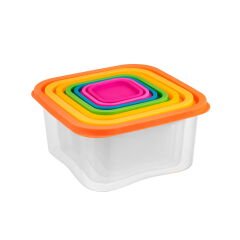 7'li Plastik Saklama Kabı - Renkli