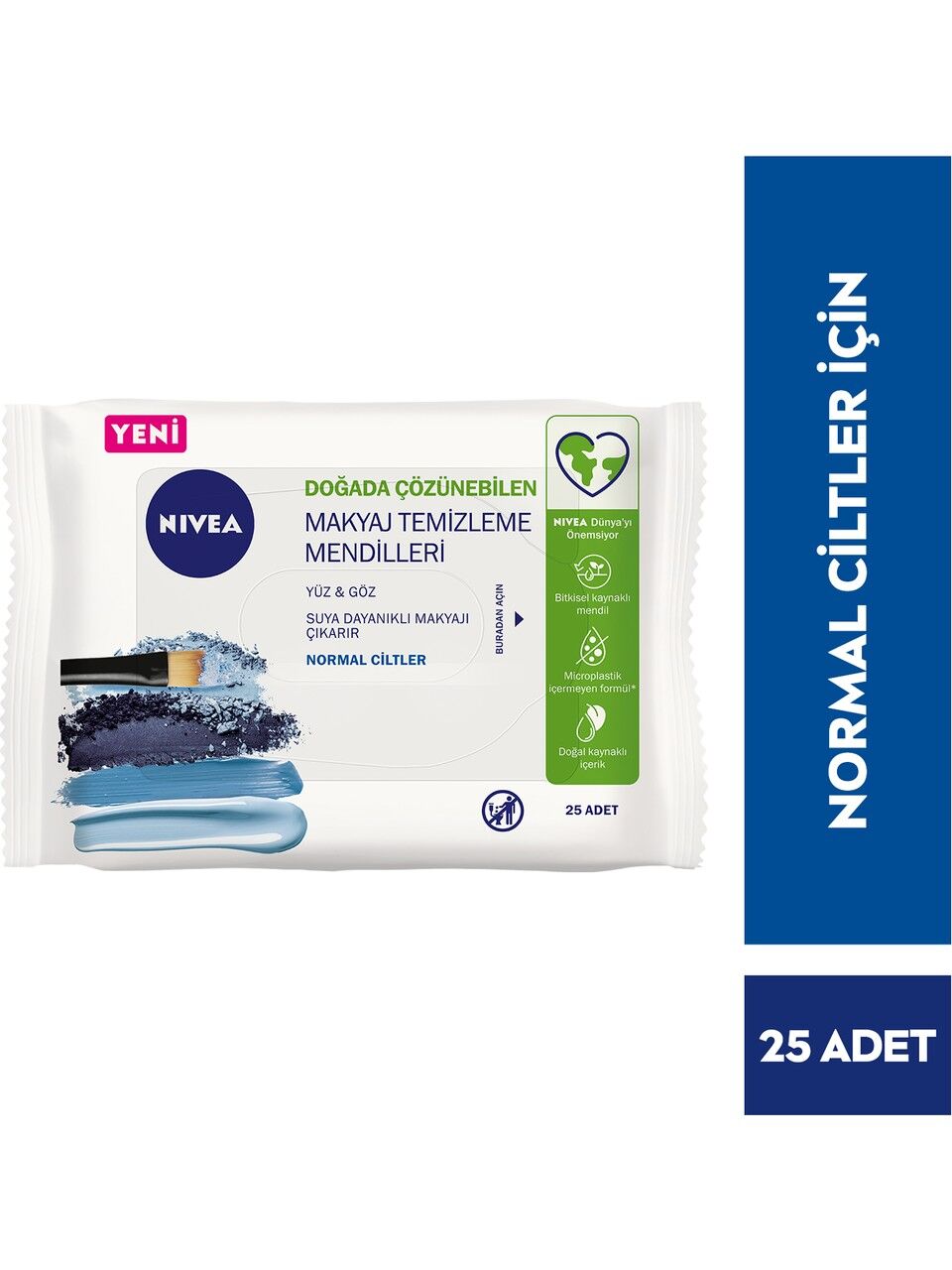 NIVEA Makyaj Temizleme Mendilleri Normal Ciltler (1 PAKET 25 Adet) X 3PAKET
