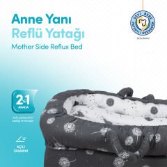 Anne Yanı Bebek Reflü Yatağı Gri 1 Adet
