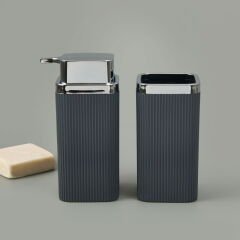 Bath Stella 2'li Sıvı Sabunluk ve Diş Fırçalık Seti - Antrasit