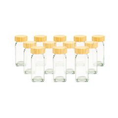 12'li Cam Baharatlık Seti - Şeffaf - 11 cm
