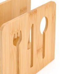 Bambu Dik Peçetelik - Kahverengi - 14 cm