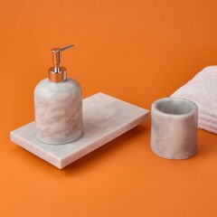 Bath 3'lü Mermer Banyo Seti - Gri