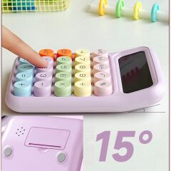 MÜKEMMEL TASARIMLI ŞIK DURUŞU İLE PEMBE RENKLİ HESAP MAKİNESİ