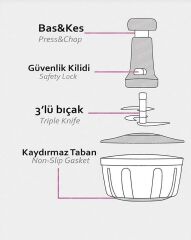 NEW LİFE BASMALI ÇELİK BIÇAKLI  KULLANIMI KOLAY  DOĞRAMA APARATI  3 BIÇAKLI   RONDO