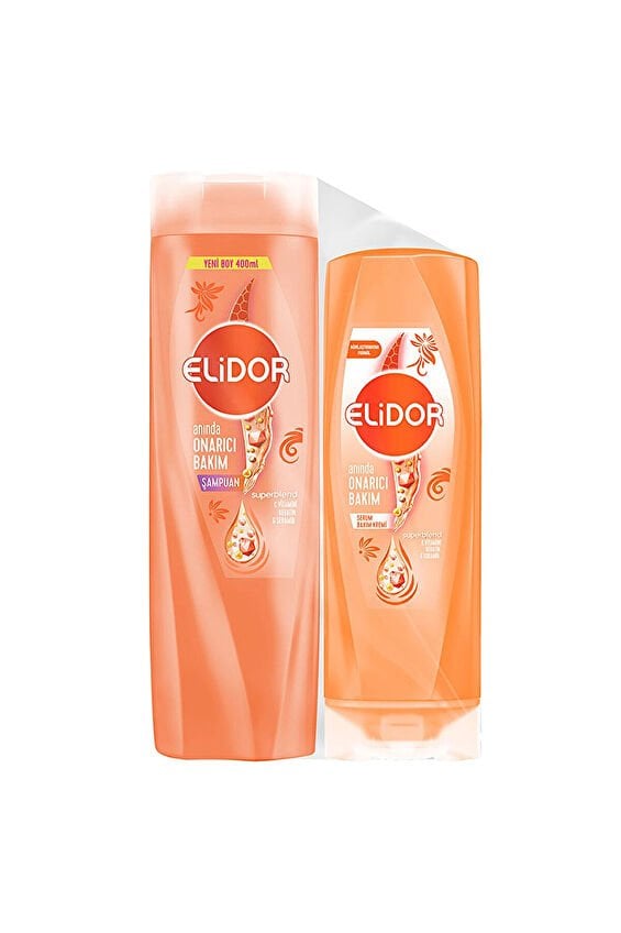 Elidor Onarıcı Şampuan 400 ml + Saç Bakım Kremi 200 ml