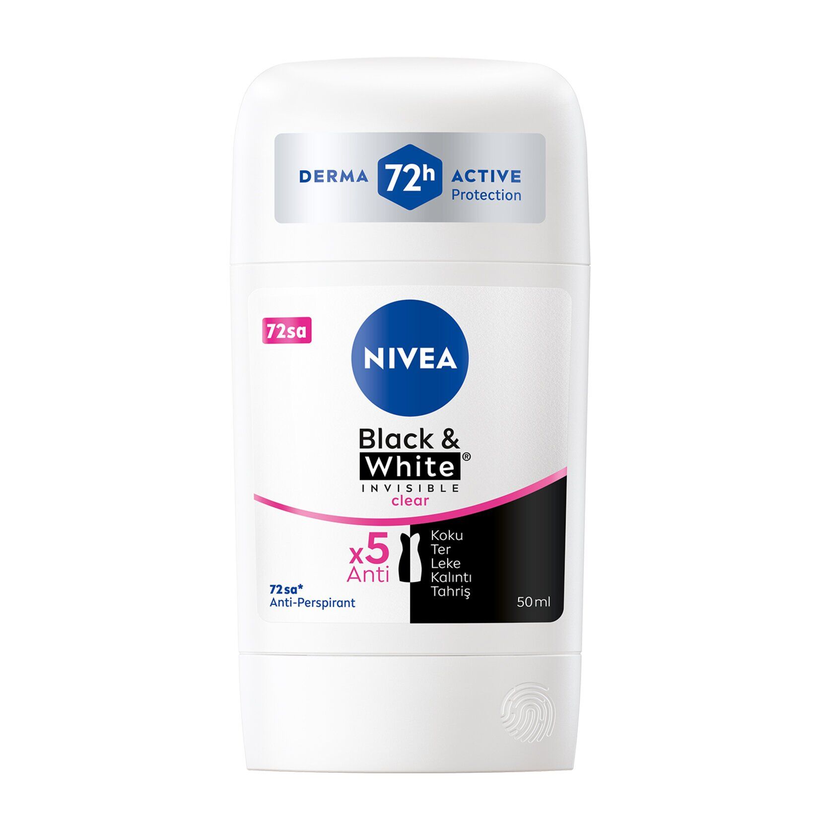 NIVEA Kadın Stick Deodorant BlackWhite Clear 72 Saat Anti-perspirant Koruma 50ml