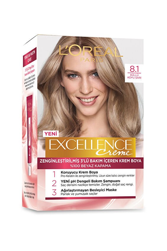 Excellence Saç Boyası 8.1 Koyu Sarı Küllü
