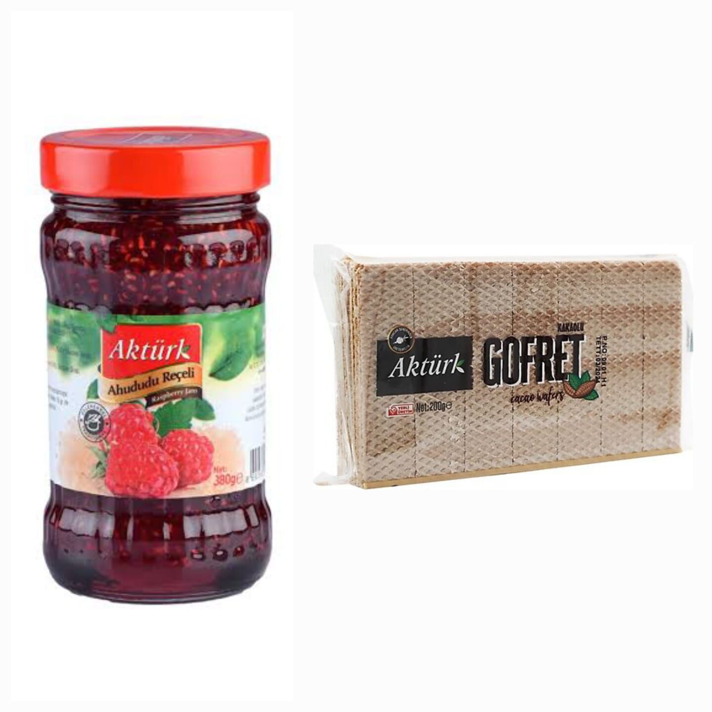 AKTÜRK 380 GR AHUDUDU  REÇELİ VE 200 GR AKTÜRK KAKAOLU  GOFRET