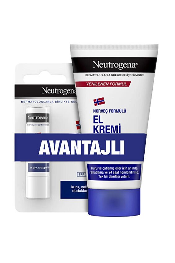 Neutrogena El Kremi Parfümlü 75 ml+Dudak Nemlendirici Balm