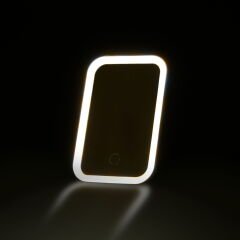 Şarjlı Led Ayna - Beyaz - 18x12 cm