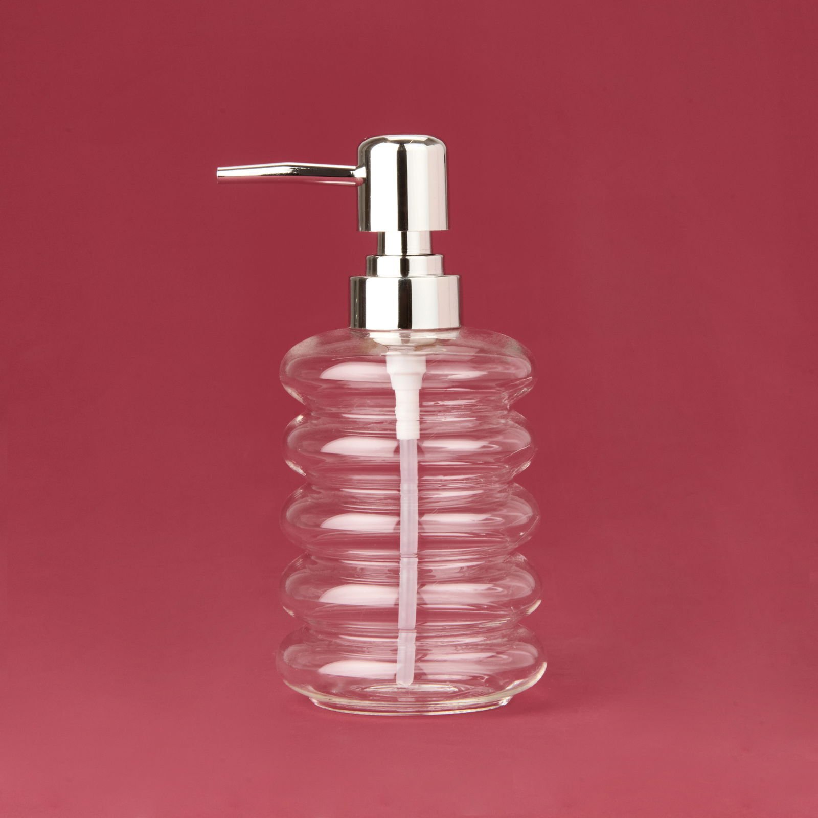 Kapaklı Borosilikat Cam Sıvı Sabunluk - Şeffaf / Gri