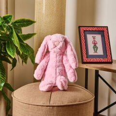 Soft Rabbit Figürlü Yastık - Pembe - 16x35 cm