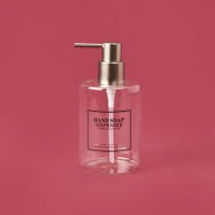 Yuvarlak Borosilikat Cam Sıvı Sabunluk - Şeffaf / Gri