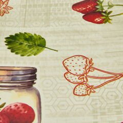 Soft Çilek Pvc Masa Örtüsü - Bej - 140x200 cm
