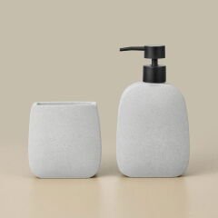 Bath Mithra 2'li Banyo Sıvı Sabunluk Seti - Gri