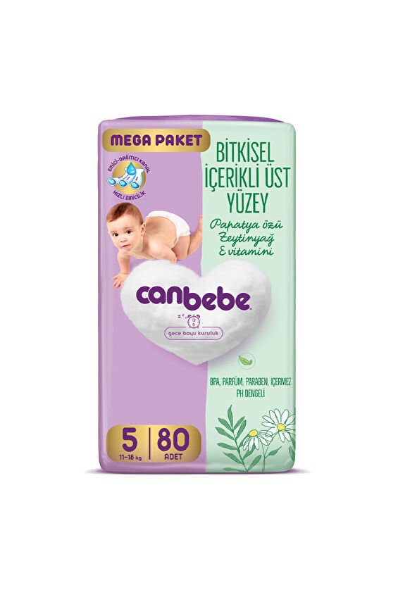 Canbebe Mega Paket Bebek Bezi 80'li