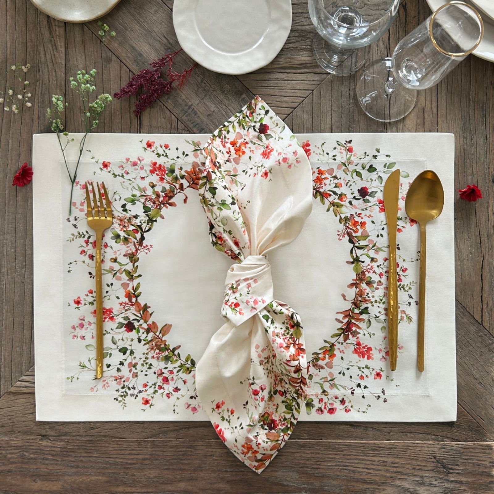 Home Çiçek Desenli 2'li Supla - Renkli - 45 cm