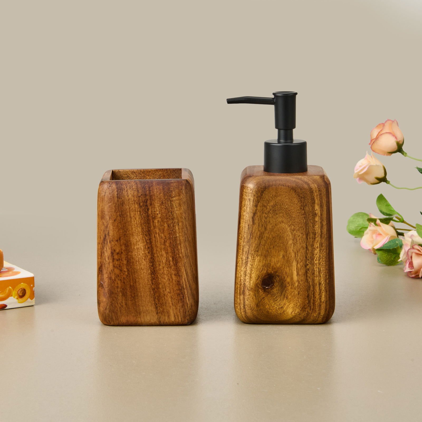 Bath Jardim 2'li Banyo Sıvı Sabunluk Seti - Kahverengi