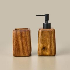 Bath Jardim 2'li Banyo Sıvı Sabunluk Seti - Kahverengi