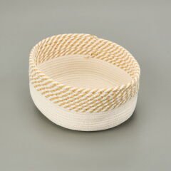 Living Boho Style Sepet - Beyaz / Bej - 25x20x10 cm