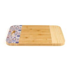 Desenli Bambu Kesme Tahtası - Bej - 36x25,5 cm