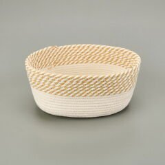 Living Boho Style Sepet - Beyaz / Bej - 25x20x10 cm
