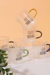 Arow Winsome Kulplu Cam Bardak 6'lı 100 ml