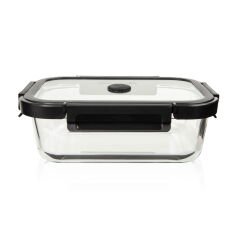 Kilitli Cam Saklama Kabı - Şeffaf - 1040 ml