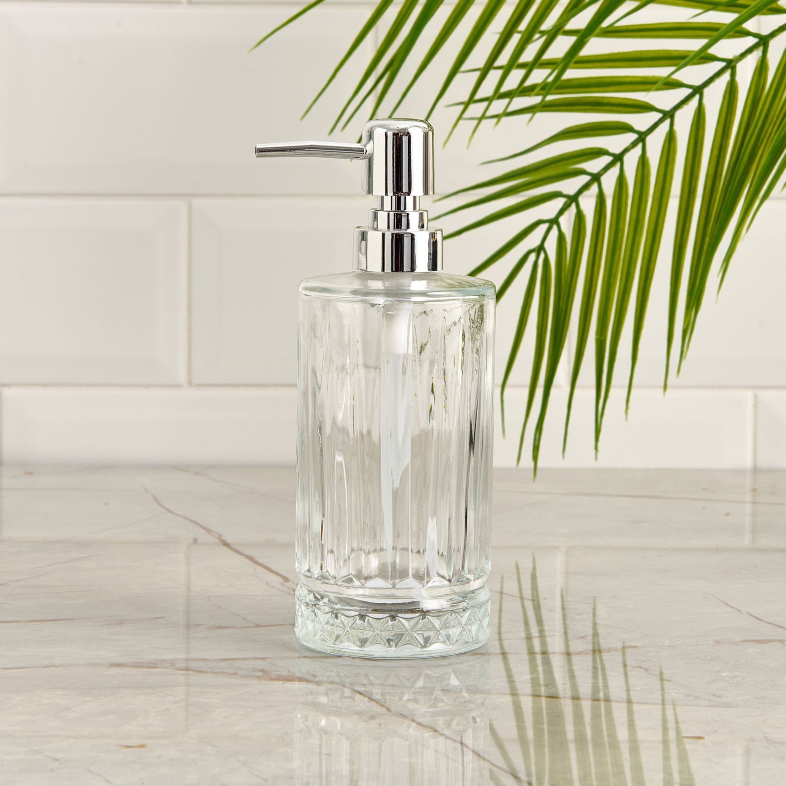 Cam Sıvı Sabunluk - Şeffaf - 20x9 cm