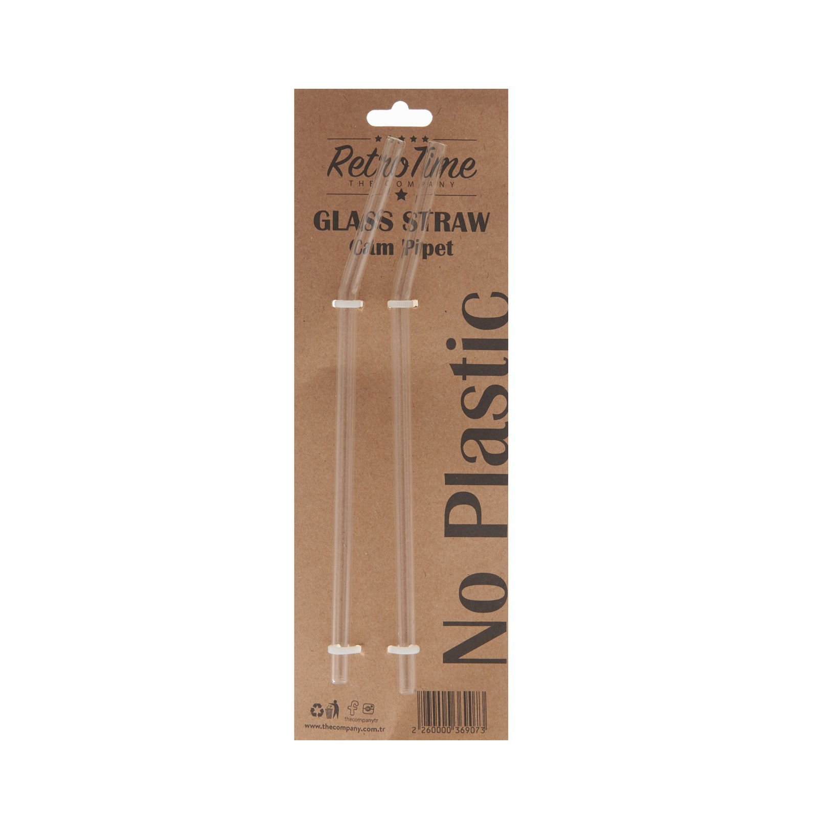 Time 2'li Cam Pipet - Şeffaf - 21 cm