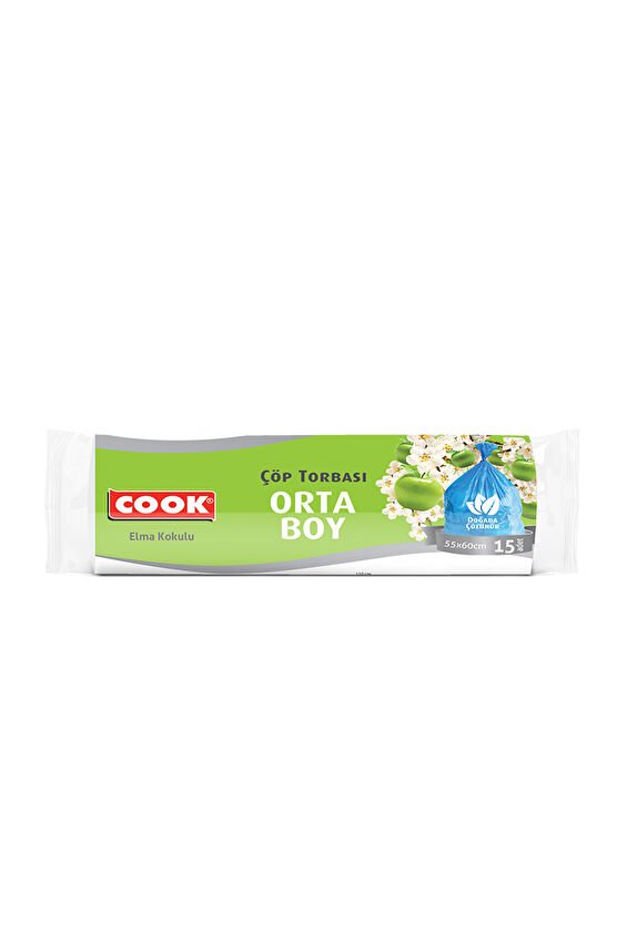 Cook Çöp Torbası Orta Boy Elma Kokulu 15'li