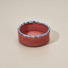 Living Colorful Örgü İpli Sepet - Renkli - 21x7 cm