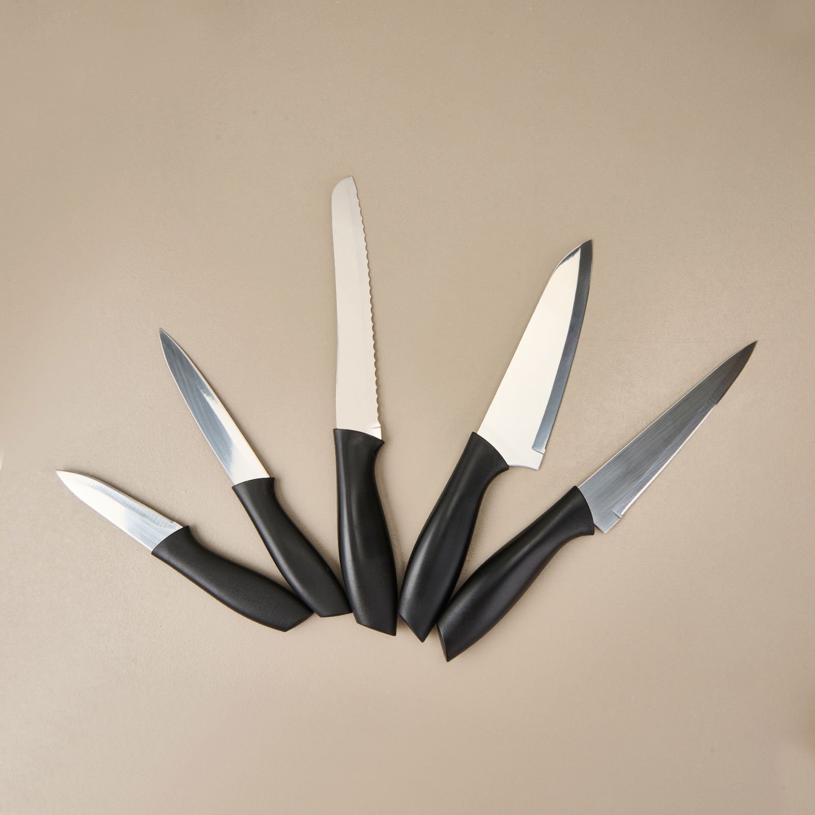 Kitchen Vakumlu 5'li Bıçak Seti - Siyah