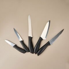 Kitchen Vakumlu 5'li Bıçak Seti - Siyah