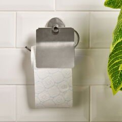 Lüx Geniş Kapaklı Kağıtlık - Krom - 13x5x12,3 cm