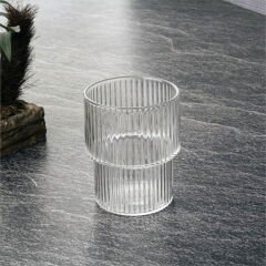 Çizgili Cam Bardak - 280 ml