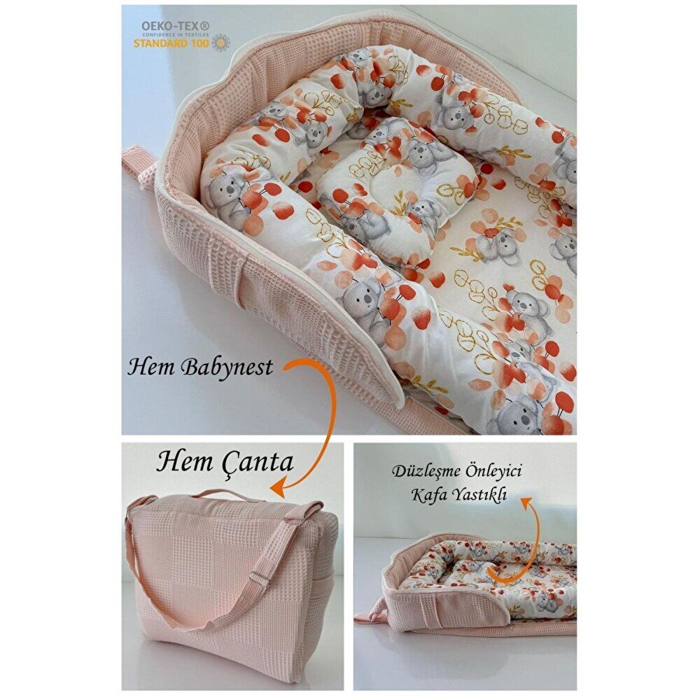 Taşınabilir Anne Yanı Çantalı Babynest Sevimli Hayvan Anne Yanı Baby Nest 1 Adet