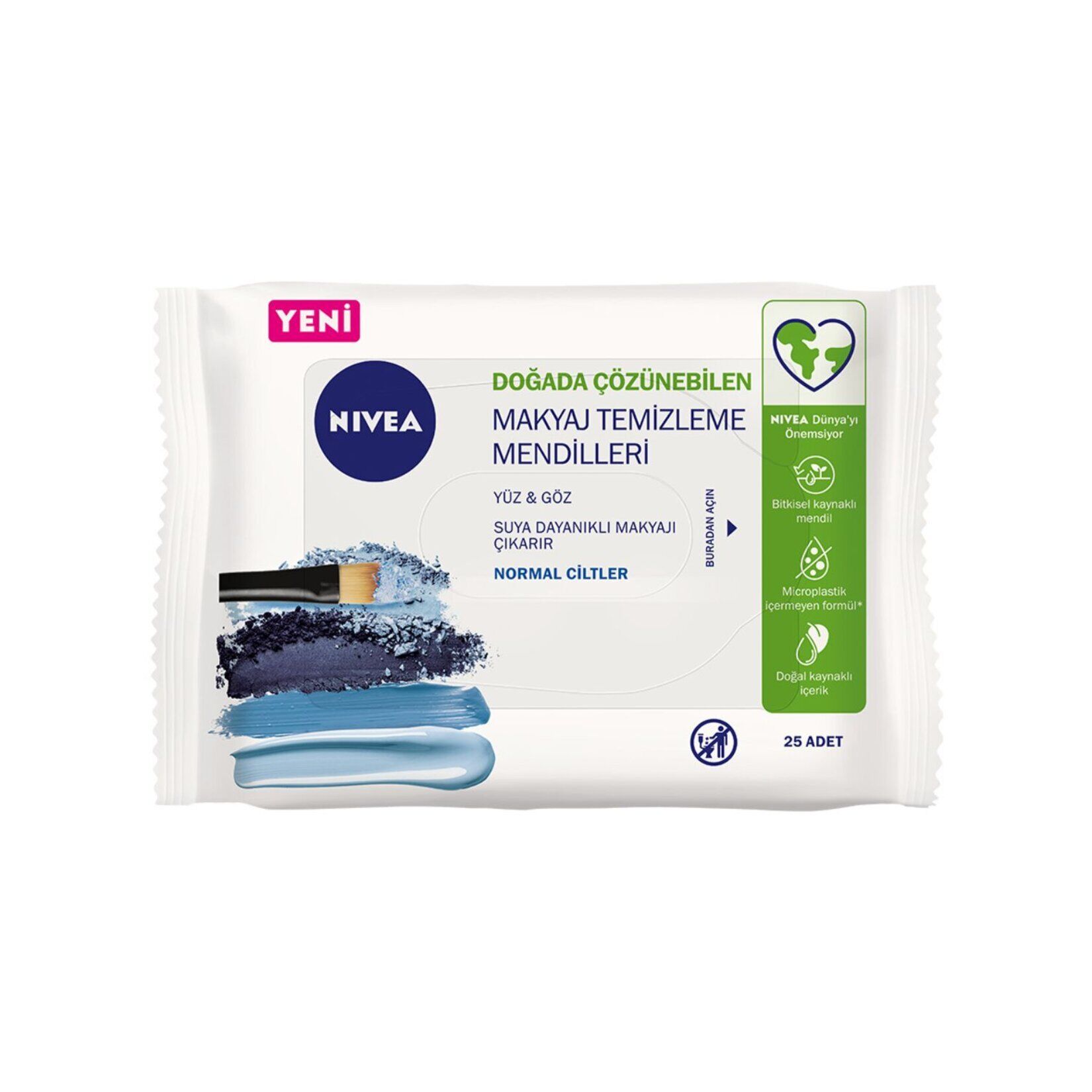 NIVEA 3'ü1 Arada Canlandırıcı Makyaj Temizleme Mendilleri Normal ve Karma Ciltler 25 Adet