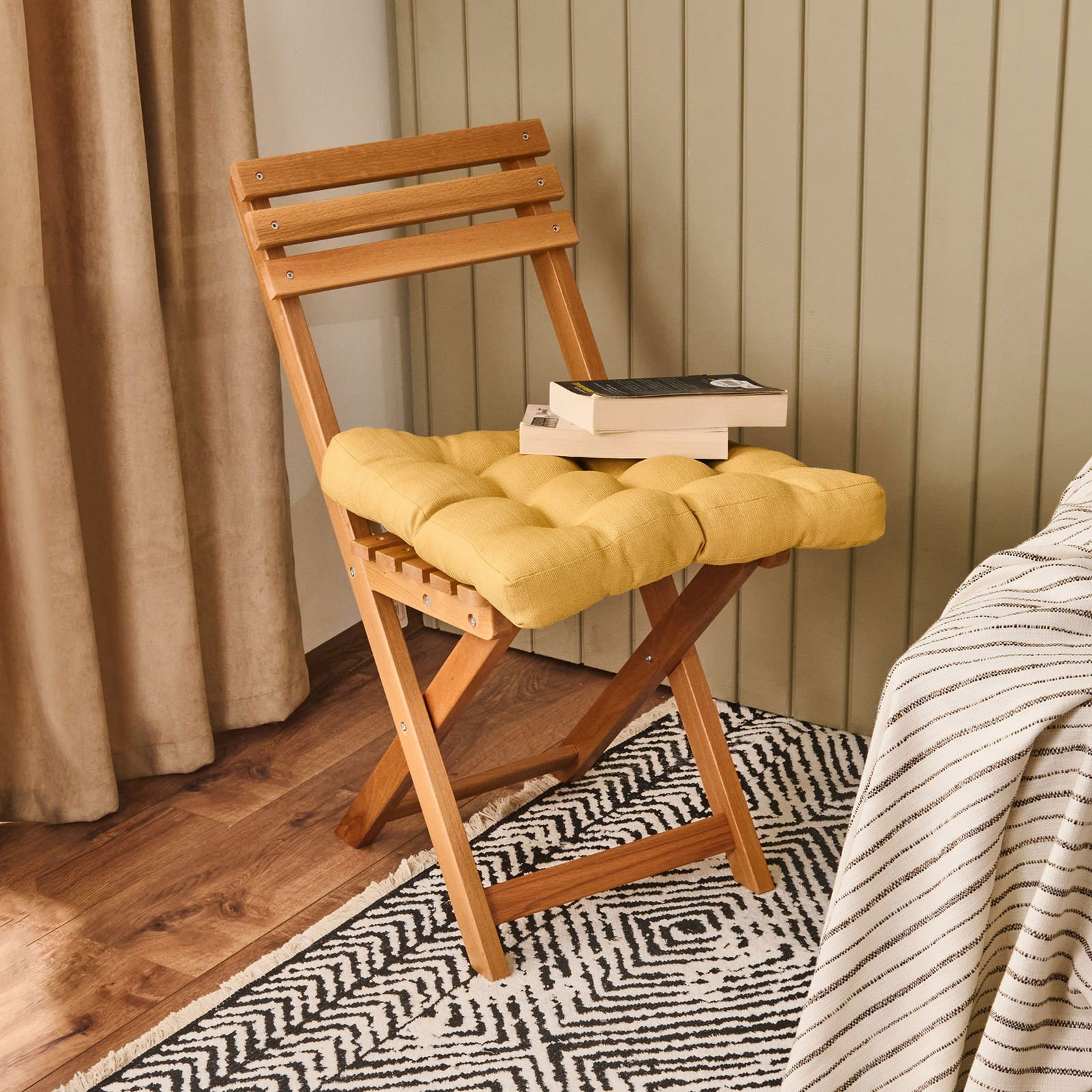 Soft Traum Sandalye Minderi - Hardal - 45x45 cm