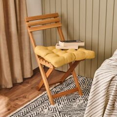 Soft Traum Sandalye Minderi - Hardal - 45x45 cm