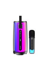 Mikado MD-17BT Capella Siyah 10W 1 RGB Mikrofonlu Transparan/Bt/TF Kart/Aux/Usb TWS 1800 mAh Bataryalı Speaker
